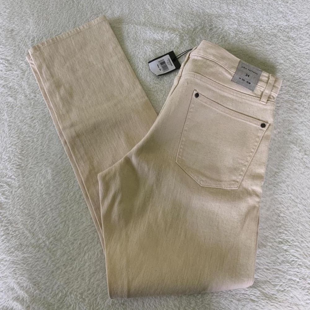 Men's 34 JOHN VARVATOS J702 Slim Fit Jeans in Salt Off White NWT $398